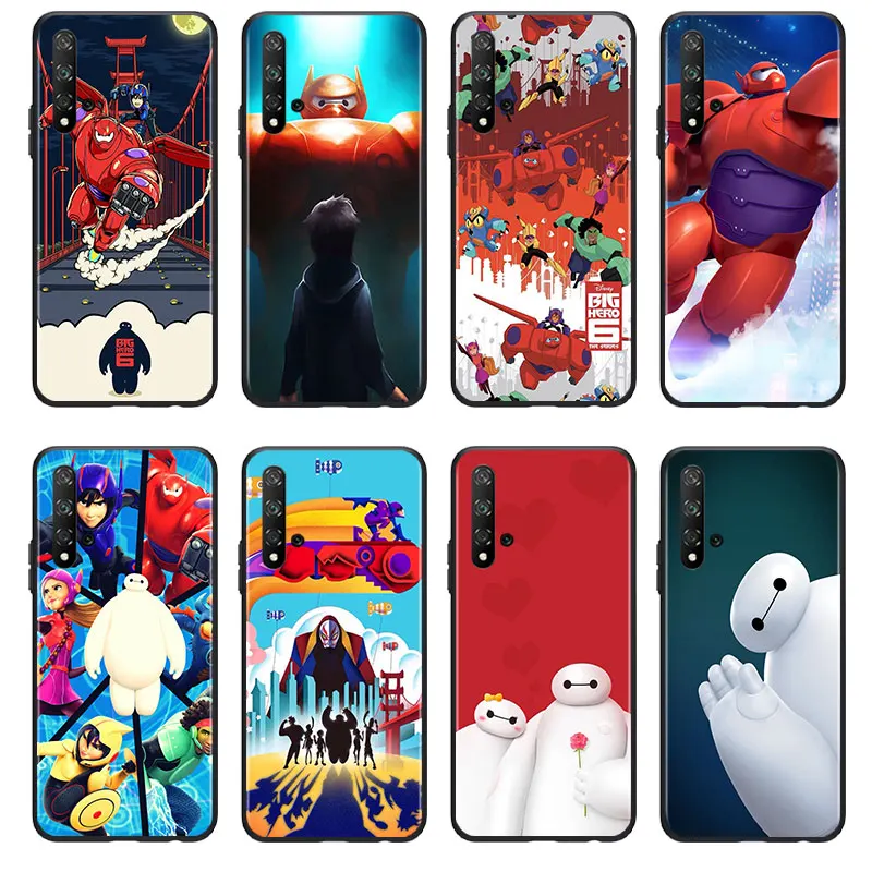 Big Hero 6 Baymax Phone Case For Huawei Honor 60 50 X30 30i 20 10 10i 10X 9X 9S 9C 9 8X 8A lite Pro SE Black luxury Silicone