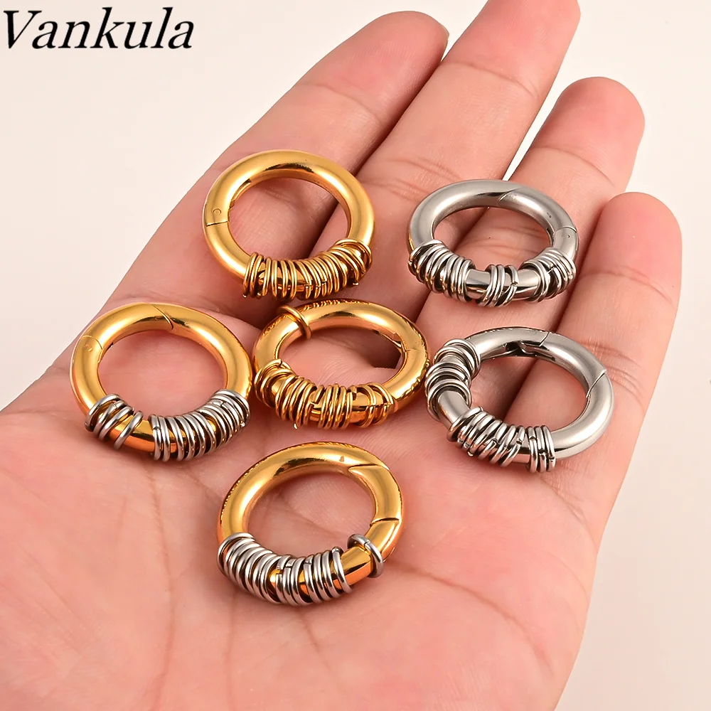 Vankula 2PC 4mm New Fashion Ear Hangers Weights Hoop Detachable Multi-Turn CombinationEar Tunnels Plugs Gauges Body Jewelry images - 6