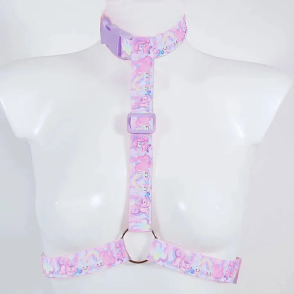 

Purple Unicorn Petplay Style Body Harness Kitten Play Harness ddlg Kawaii ABDL Lover