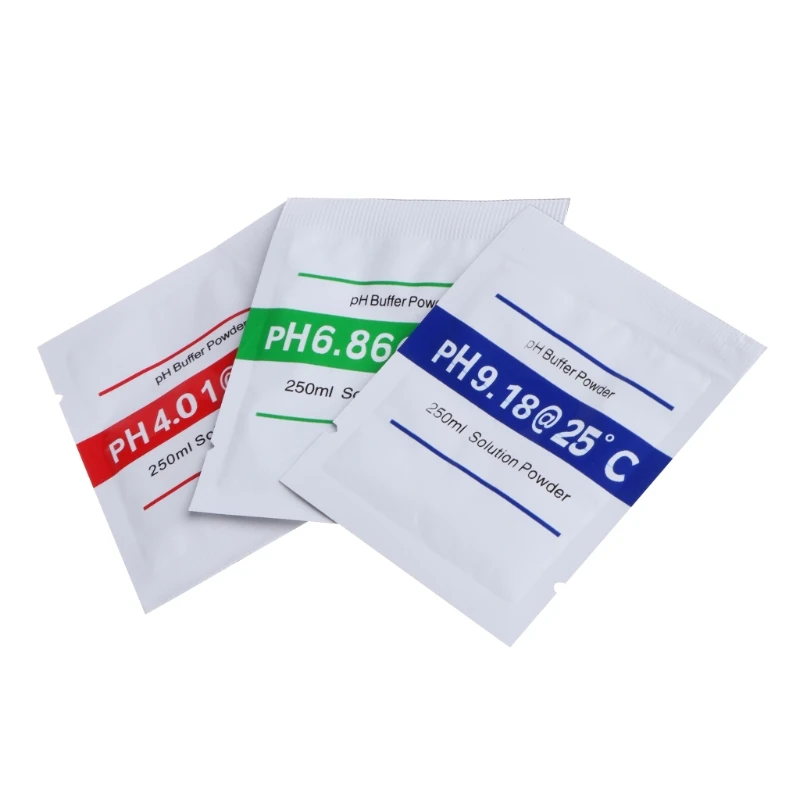 

3 Pcs PH Buffer Solution Powder PH Test Meter Measure Calibration 4.01 6.86 9.18