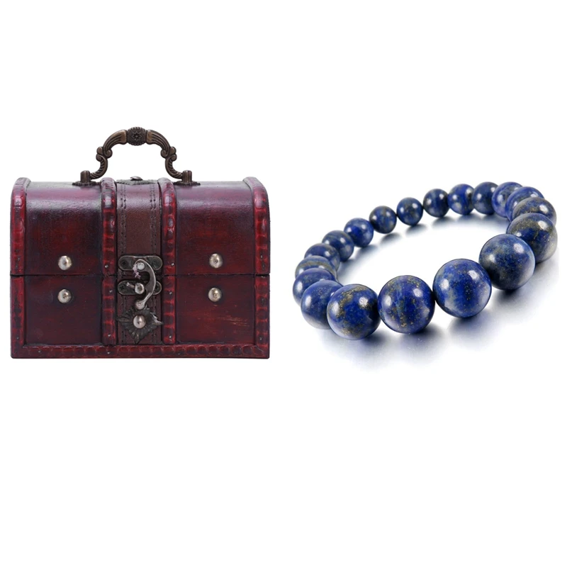 

12mm Cuff Link Wrist Blue Lapis Lazuli Stone Buddha Prayer Beads with Multi Vintage Jewelry Necklace Bracelet Gifts Box