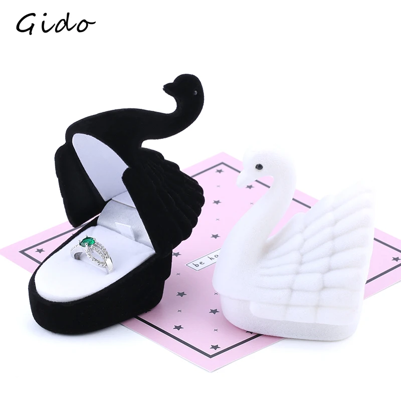 Бархатная коробка для ожерелья контейнеров и чехлов в форме лебедя 1 шт. |