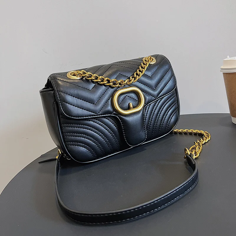 

Derma Shoulder Bag 2023 New First Layer of Cowhide Ringer Lattice Chain Pack Crossbody Bag for Women Fashion Small Square Bag