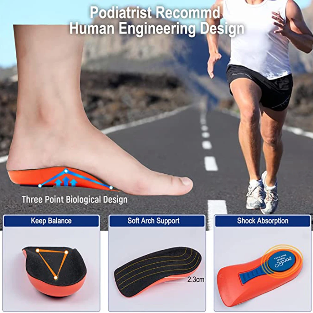 Sport Orthopedic Insoles for Plantar Fasciitis Orthotics Flat Feet Arch Support Insoles Heel Spur Treatment Pain Relief Shoe Pad