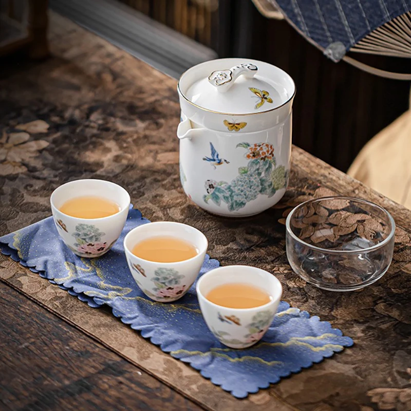 

Chinese Style Tea Ceremony Portable Premium Tea Pot Set Vintage Ceramic Kung Fu Juego De Te Theiere Tea Service