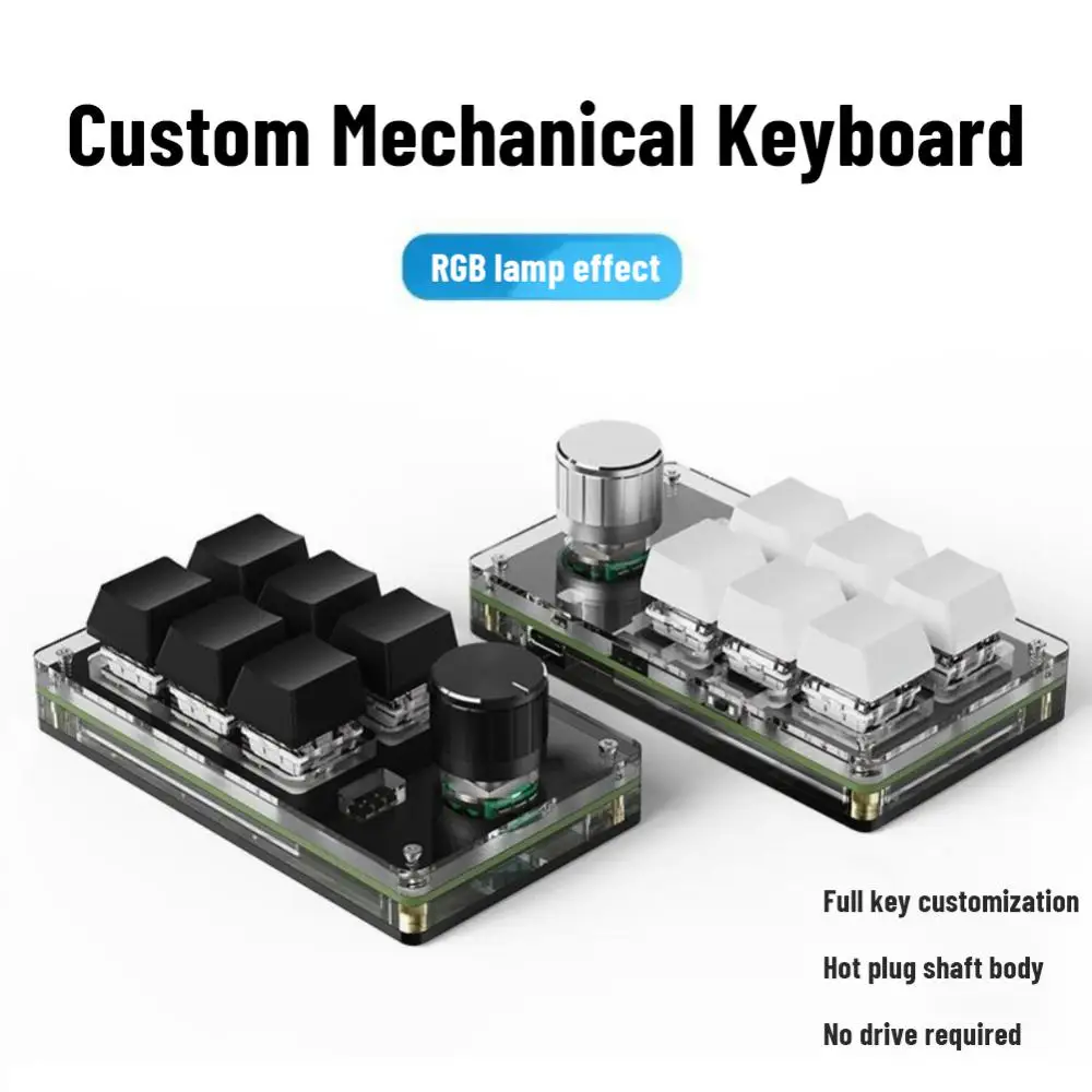 

New Programming Macro Custom Knob Keyboard RGB 6 Key Copy Paste Mini Button PS Gaming Keypad Mechanical Hotswap Macropad