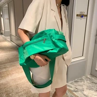 2022 summer new oxford cloth solid color zipper sports messenger bag ladies large capacity leisure fitness sports bag