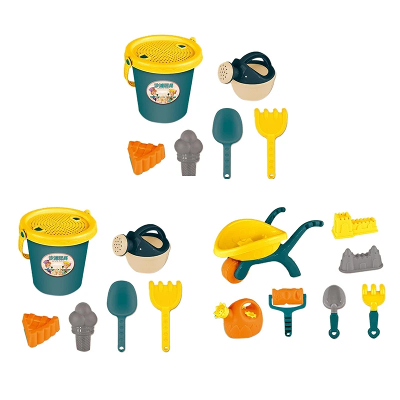 

Outdoor Beach Toys For Childrens, Boy Girl Decided Mingzi Outdoor Water Digging Sand Shovel Bucket Tool Trolley Set