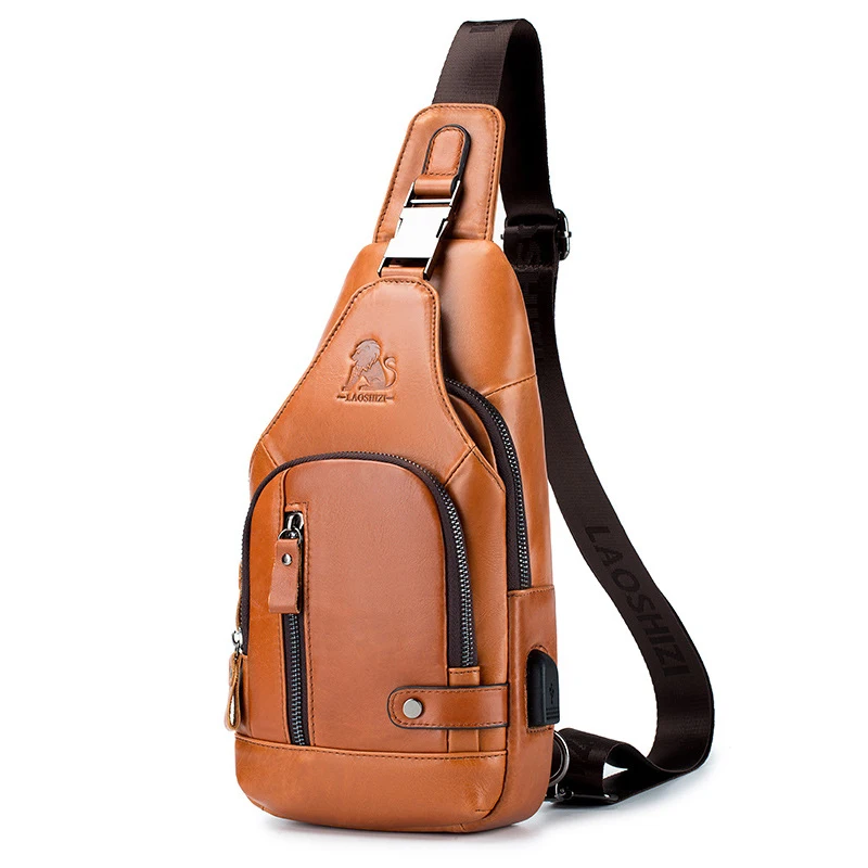 

Bags Leather Men's Shoulder Leisure Brand Fashion Travel Case Business Small Crossbody Dropshipping Chest Genuine One Bag
