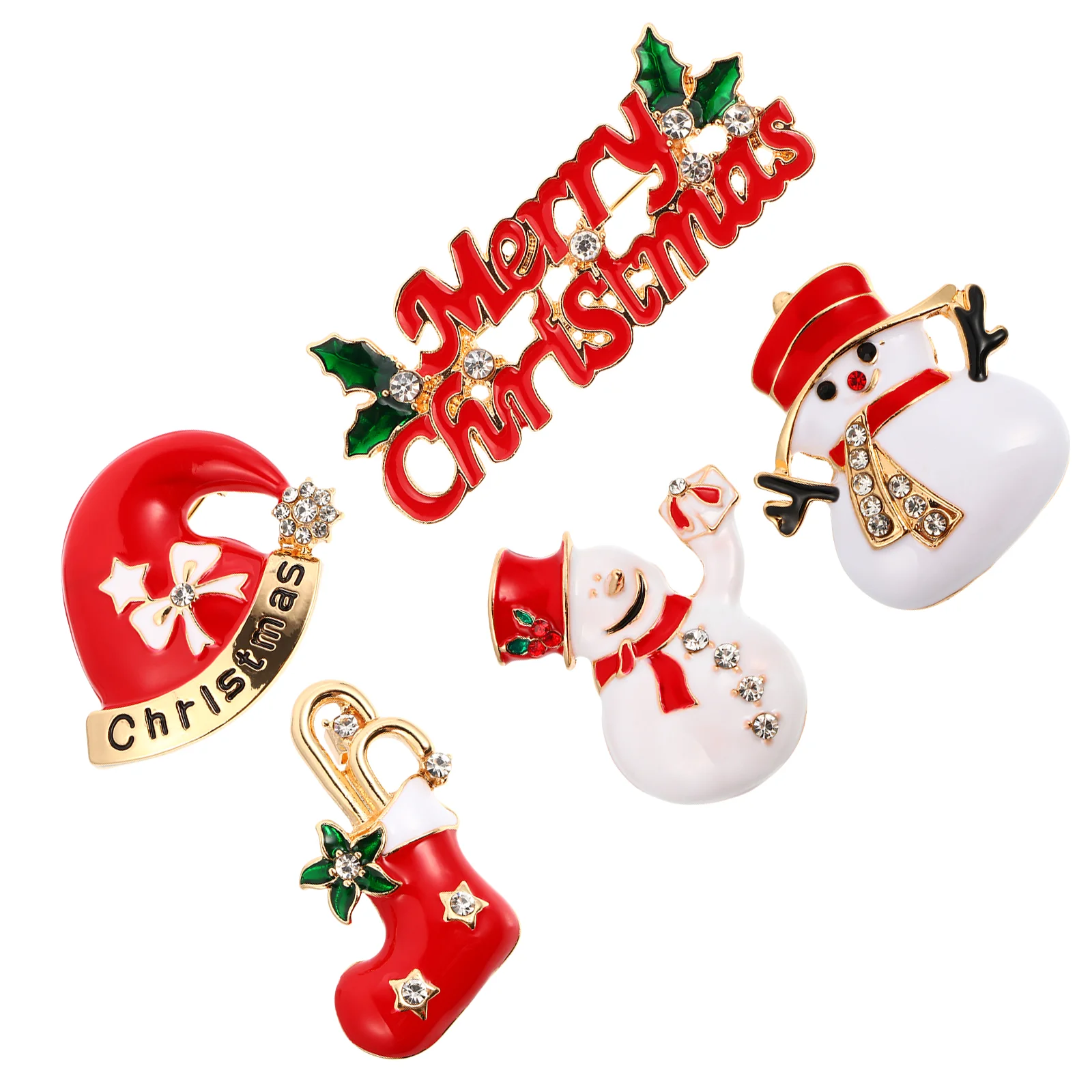 

Christmas Brooch Pin Broocheswomenstocking Jewelry Lapelset Breastpin Christams Hat Merry Snowmangiveaways Vintage Party Enamel