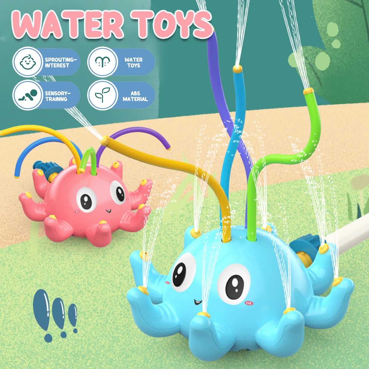 

Water Spray Toys Kids Outdoor Water Activity Spinning Sprinkler Toy Octopus Water Sprinkler Pool Toys for Toddlers Infants Baby