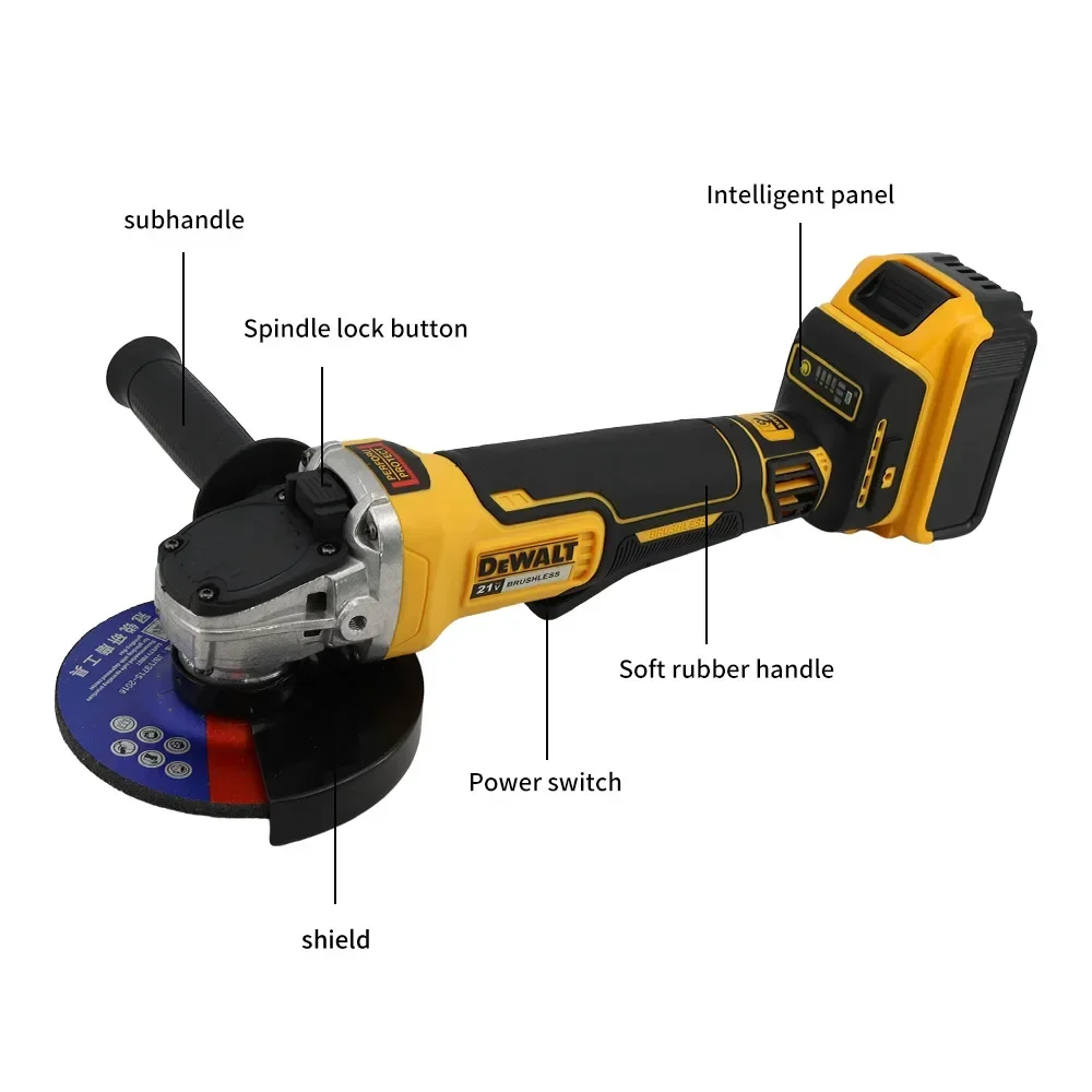 Dewalt DCG406 125 мм Аккумуляторная бесщеточная угловая шлифовальная машина 9000 об/мин