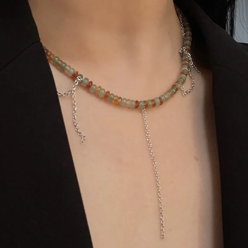 

Ожерелье-цепочка с бусинами в стиле ретро для женщин