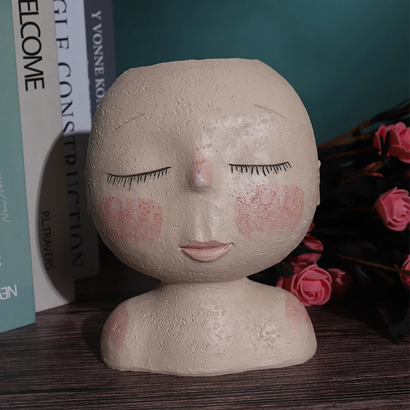 

Creative Art Modeling Sculpture Puppet Flower Pot Succulent Potted Home Garden Decoration Nordic Desktop Resin Ornaments