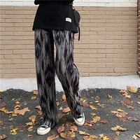 zebra stripe print wide leg long pants trousers summer loose oversize sexy high waist casual female long trousers streetwear