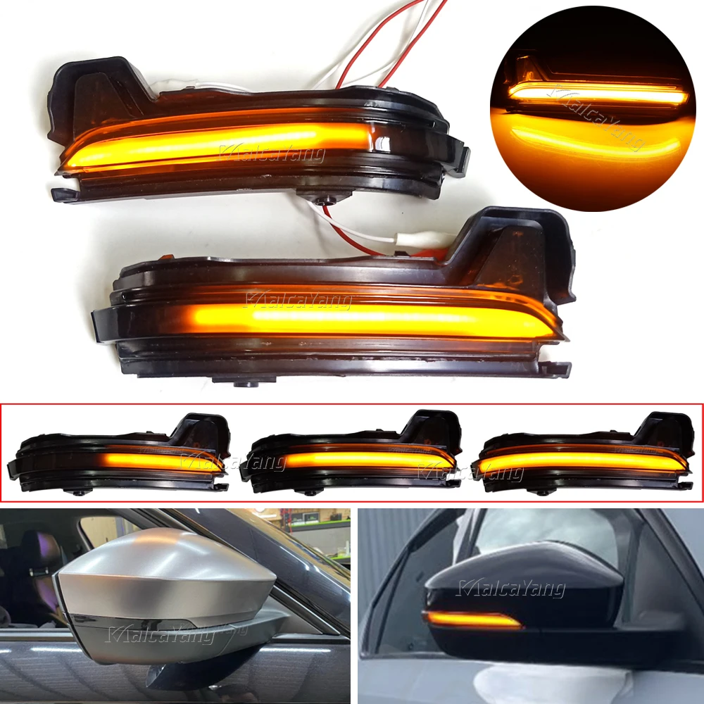 

For Skoda KODIAQ KAROQ 2017-2020 LED Dynamic Car Blinker Side Mirror Marker Turn Signal Lights Lamp Accessories