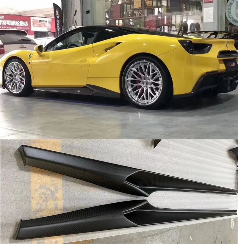 

Для Ferrari 488 GTB/Spider высококачественный комплект боковой юбки из настоящего углеродного волокна