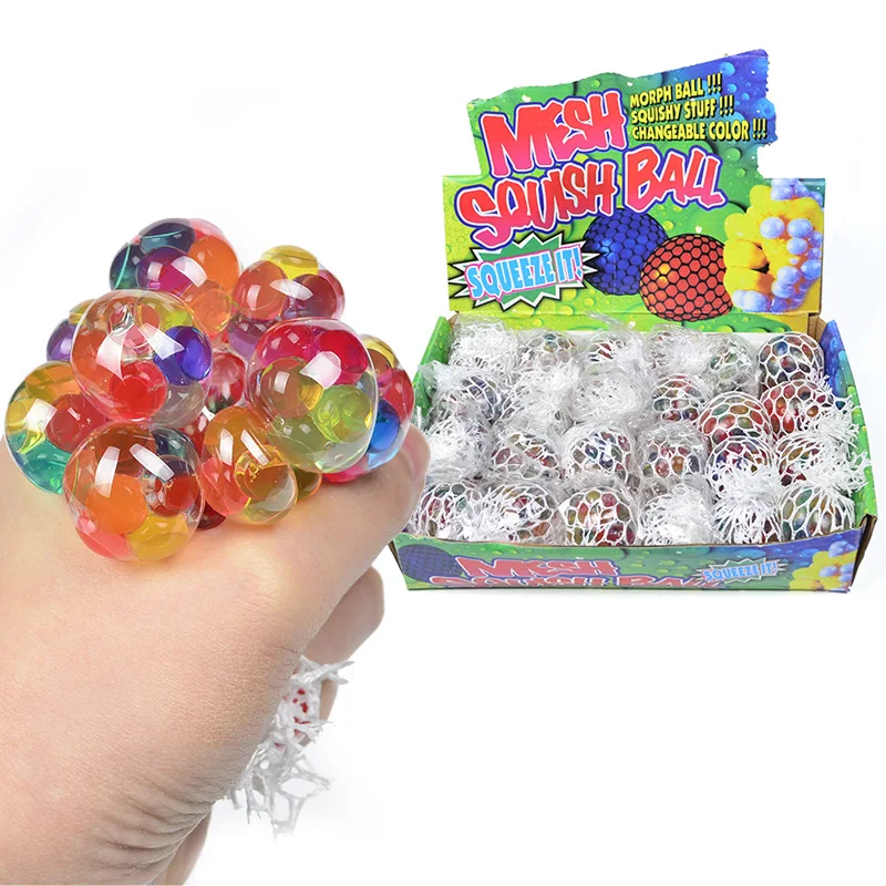 

Led Colored Squichy Kawai Glitter Foam Bead Grape Vent Ball Antistress Stress Relief Hand Fidget Toy Squishy Stressball for Kids