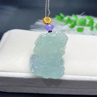 hot selling natural hand carve jade ice species pixiu necklace pendant fashion jewelry accessories men women luck gifts