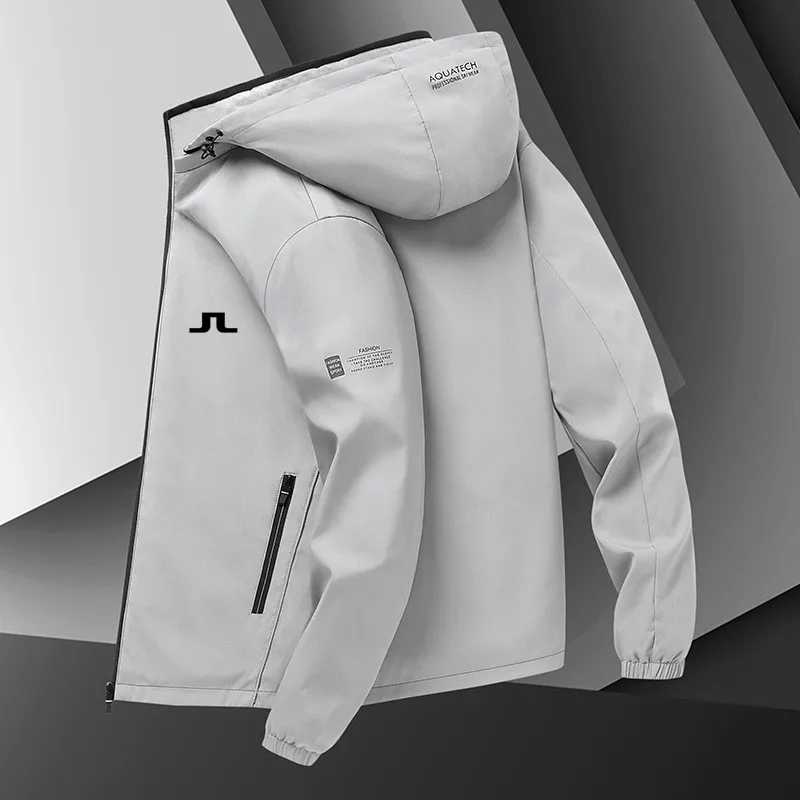 

J Lindeberg Golf Windbreaker, Men's Hoodie, Casual Coat, Windbreaker, Autumn and Spring Clothing