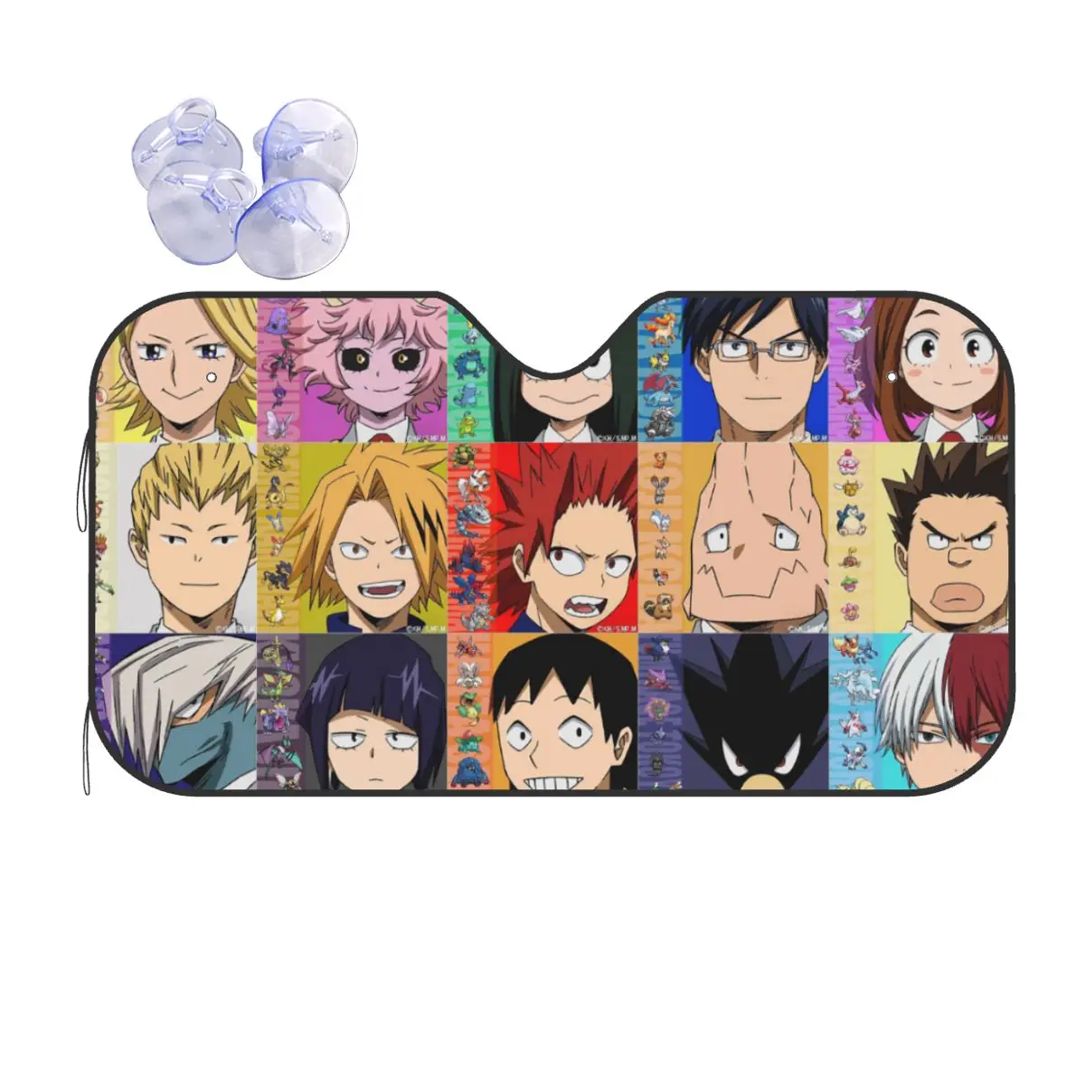 

My Hero Academiam Plaid On Pholder Windshield Sunshade Love Foldable Car Front Window Visor Sun Visor Blinds Sun Shade Protect