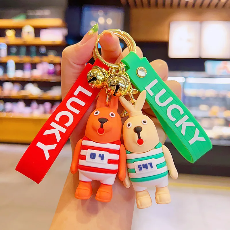

USAVICH Keychain Variety of Cartoon Rabbit Cute Doll Keyring Fashion Couple Bag Ornament Key Chain Car Pendant Accessories Gift