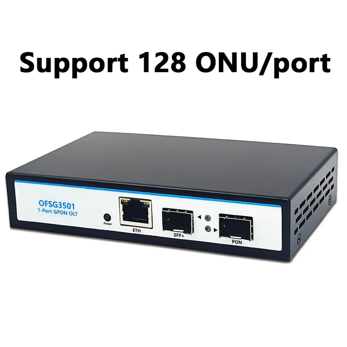 Фото Новинка 2026: Мини GPON OLT с 1 портом PON, VLAN, 10G, 1 портом Uplink, 12В 2А DC, поддержка 128 ONU, PoE-питание, 9 дБ №1