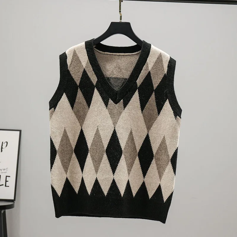 # 3930 осенне-зимний свитер без рукавов женский тонкий винтажный короткий вязаный