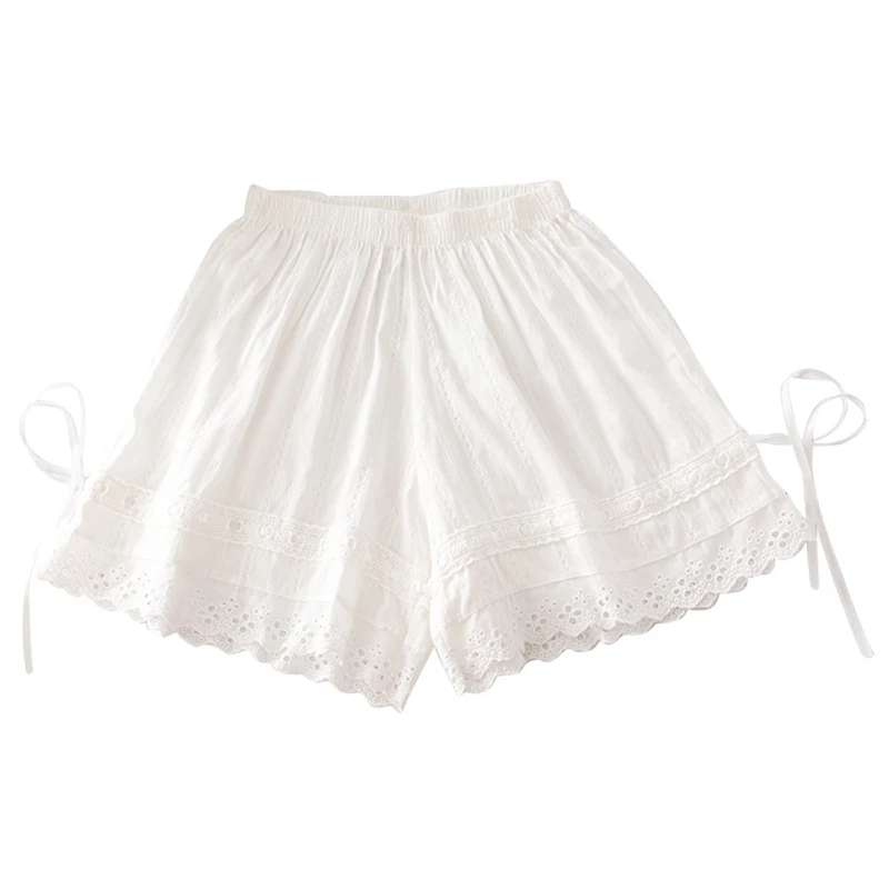 

Women Vintage Victorian Gothic Bowknot Decor Solid Elastic Waist Ruffles Lace