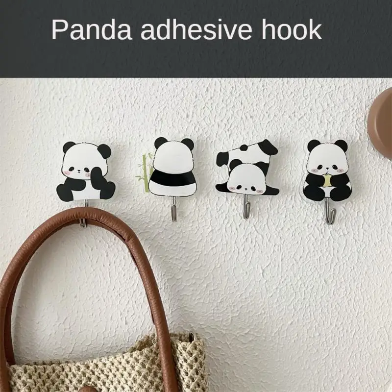

Мультяшный крючок-вешалка в виде панды, акриловый крючок для кухонного шкафа, Натяжной дверной крючок, вешалка для одежды, спальни, ванной к...