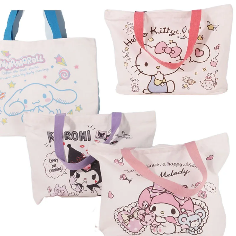 

Sanrio Kawaii Class prizes Student stationery storage bag kuromi cinnamoroll My Melody cute Canvas bag Christmas gift Canvas bag