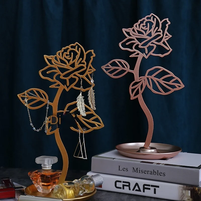 

Nordic Light luxury desktop jewelry rack Earring Ring Bracelet Necklace Bracelet Earring rack storage plate bedroom furnishings