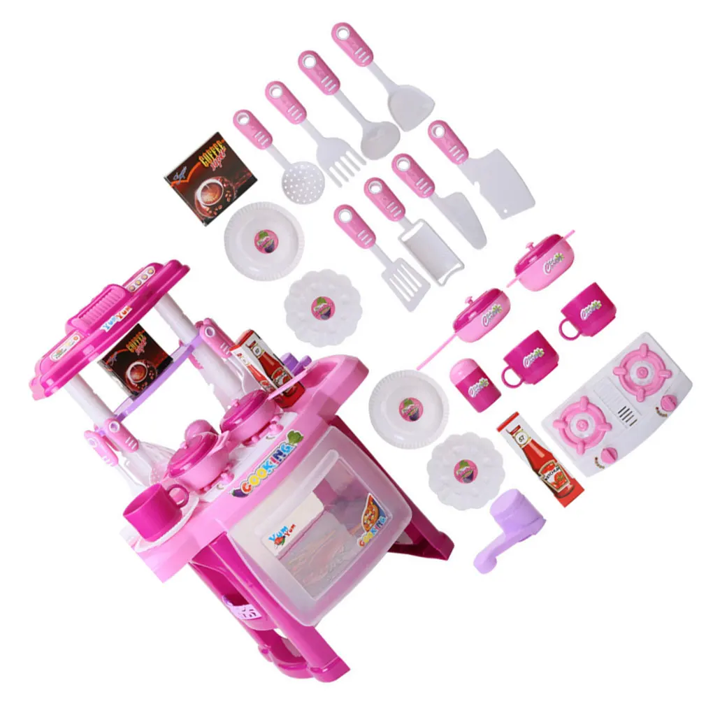 

Set Cooking Table Simulation Toy Interesting Durable Convenient Music Sets Kitchen Kids Children Home Kindergarten
