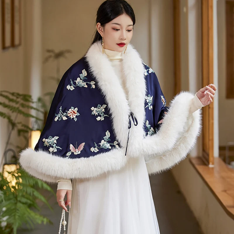 

Осень-зима 2022 Новинка ацетатная атласная вышитая Лоскутная теплая шаль с грубыми краями свободный благородный элегантный хлопковый женский топ