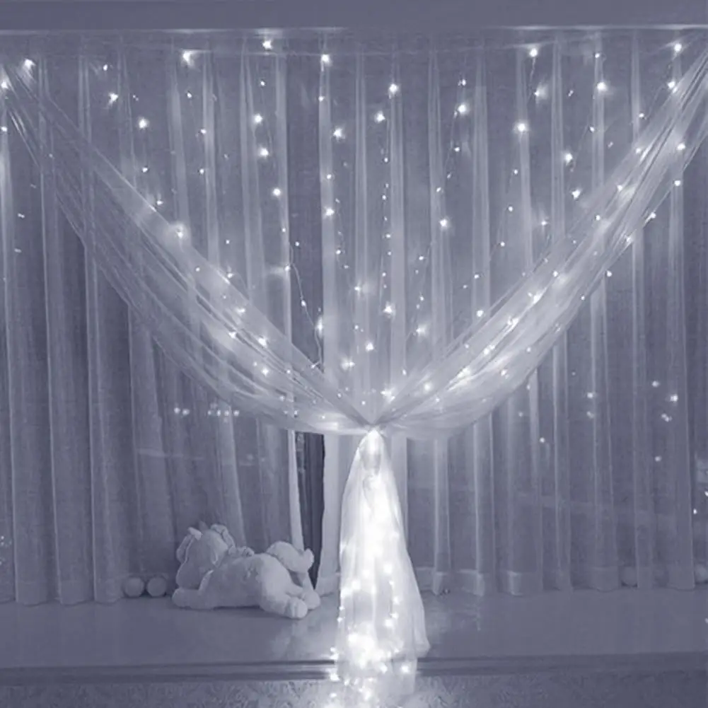

3x3m 300LED Curtain String Light Wedding Party Christmas Fairy Decorative Lamp Low Power Consumption High Brightness