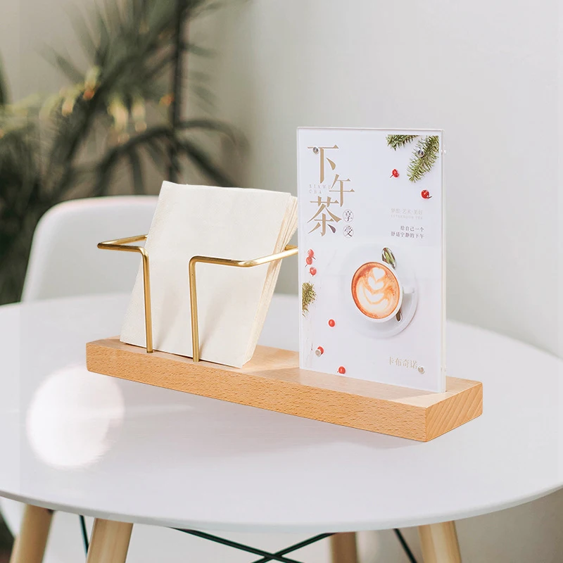 Деревянный Контейнер Для Подставки И Лосьона С Медной Коробкой Салфеток