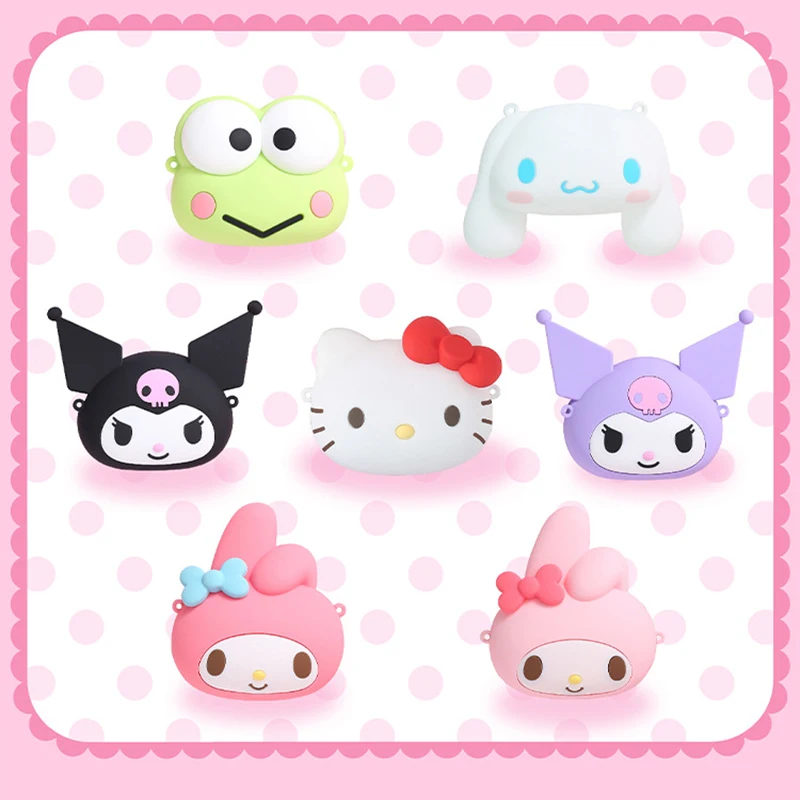 

Genuine Sanrio Messenger Bag Kuromi Melody Cinnamoroll Hello Kitty Silicone Cartoon Kawaii Student Storage Cute Coin Purse Kids