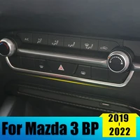 stainless steel car central control conditioner trim bright strips frame cover for mazda 3 bp 2019 2020 2021 2022 accessories