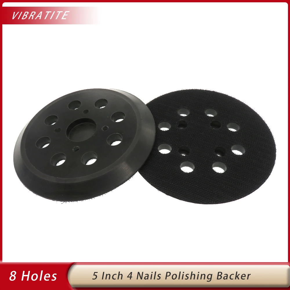 

5 Inch 125mm 8-Hole Sanding Pad 4 Nails Bcking Plate Hook and Loop Sander Backing Pad for Electric Orbital Sander Polishing Pads
