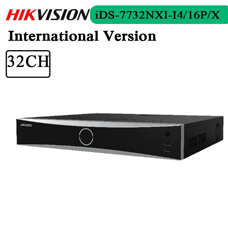 

Hikvision iDS-7732NXI-I4/16 P/X 32ch 1.5U 16 PoE 4K DeepinMind сетевой видеорегистратор с 16POE портами