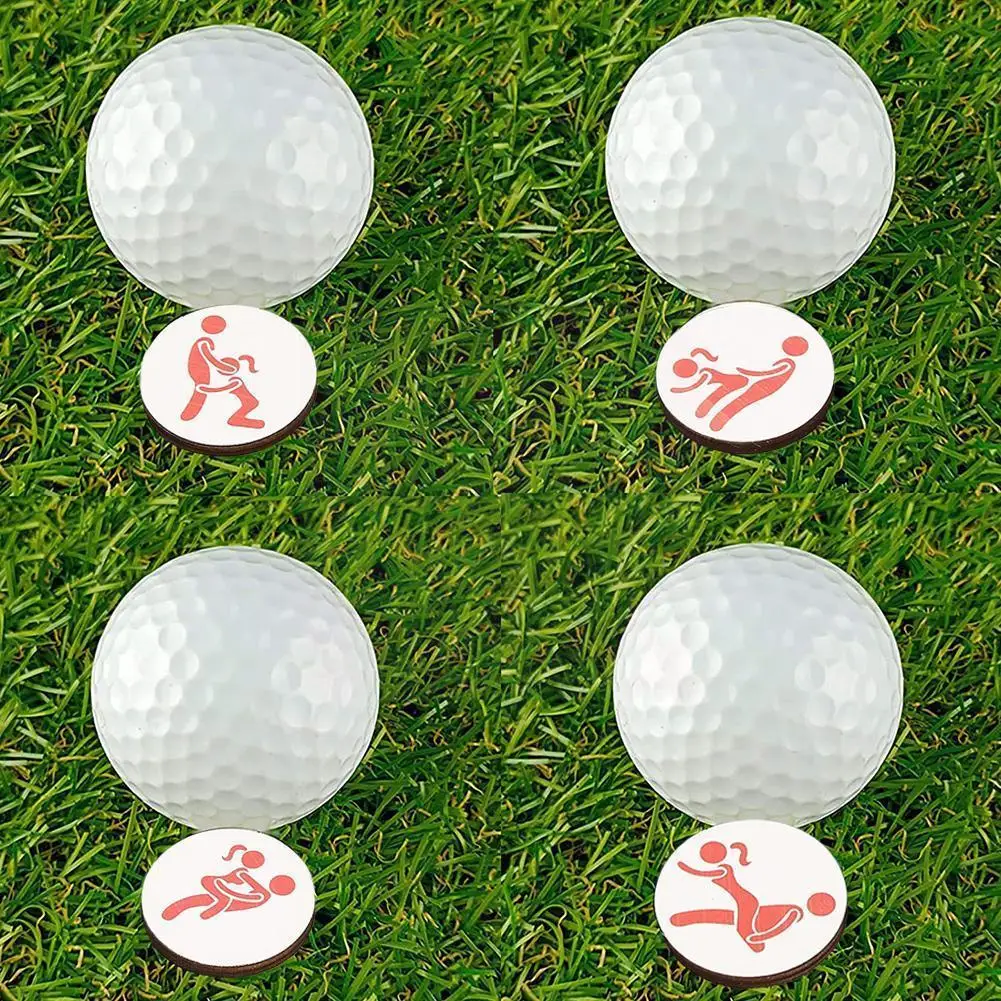 

4pcs/set Golf Ball Markers Innovative Printed Golf Marker Disc Position Marks Golf Sport For Outdoor Wooden Accessories D5m3