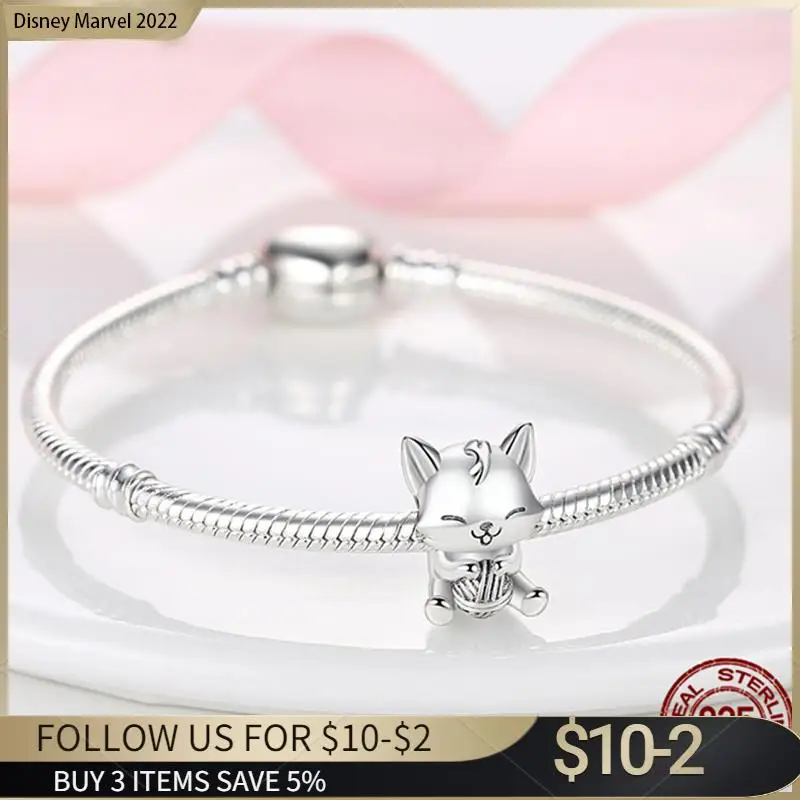 Коллекция Минни и Микки Disney серебряные бусины из искусственного меха кота