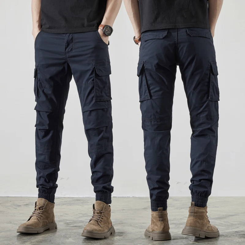 Streetwear Fashion Men Jeans Spliced Designer Big Pocket Casual Cargo Pants Men Hip Hop Joggers Camouflage Military Trousers