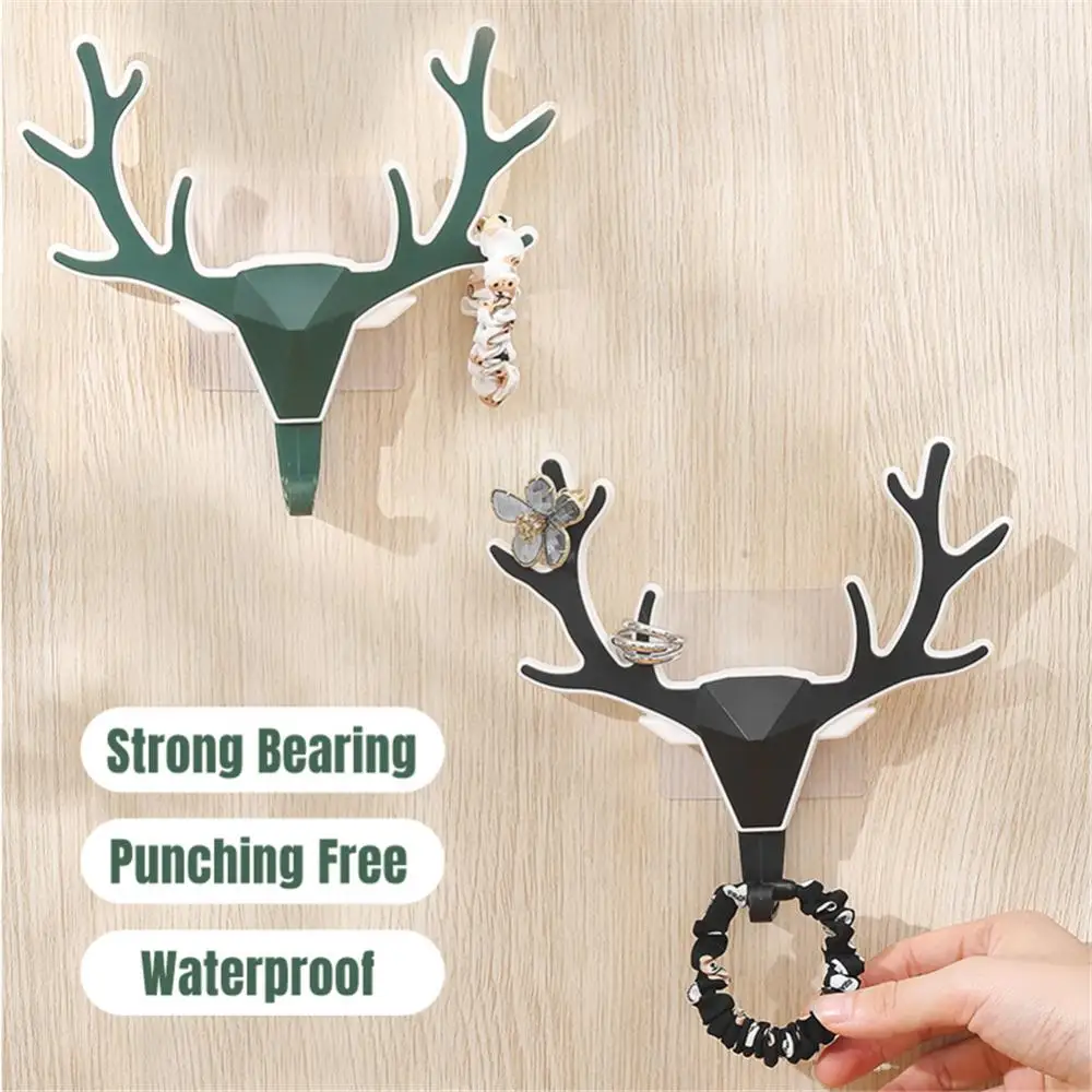 

2023 Vintage Deer Head Antlers Holder Hook Home Towel Hanger Door Keys Cloth Coat Wall Decoration Hook Creativehook Wall Hook