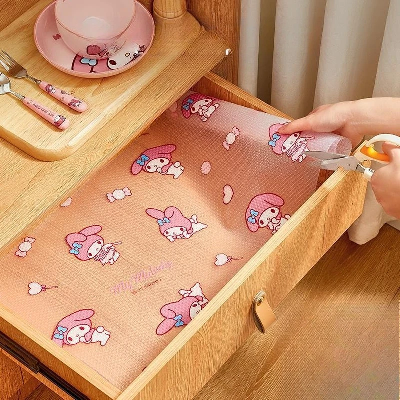 Влагостойкая бумага с аниме-персонажами Cinnamoroll и My Melody, противоскользящая, съемная, для шкафов, кухонных полок, обувных шкафов, дома, игрушек (art.: 3920da307647c) - 3920da307647c