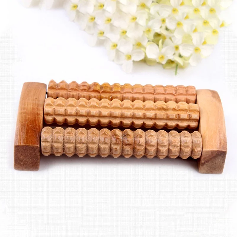 Деревянный роликовый массажер для лица расслабления ног игрушка снятия стресса