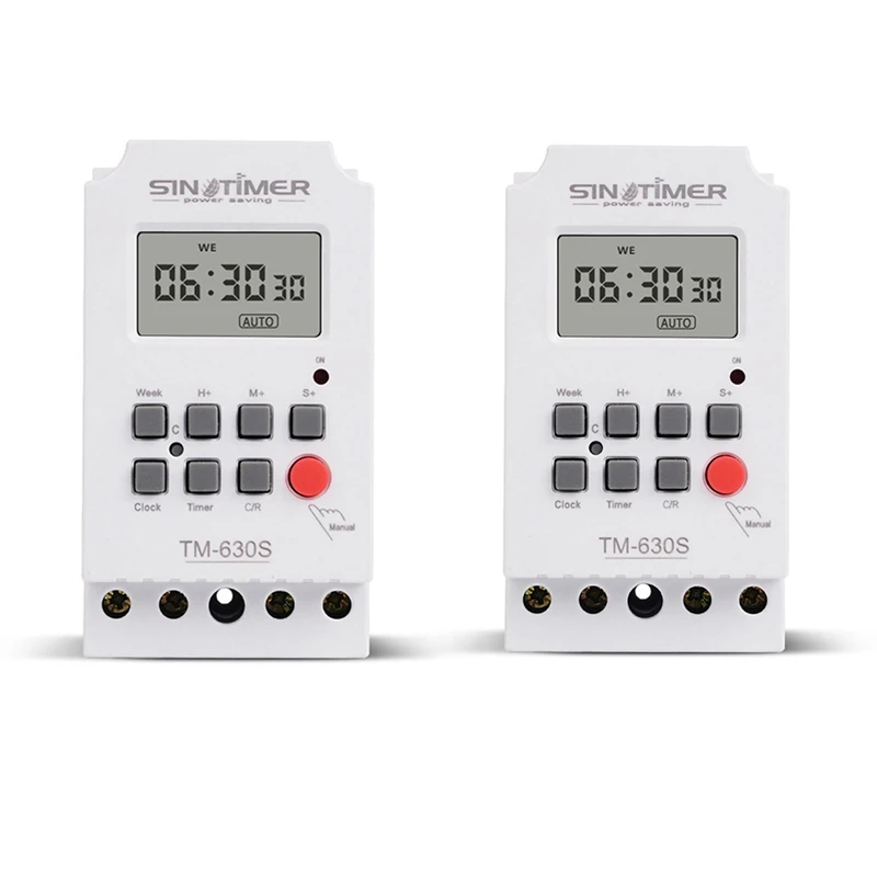 Sinotimer 2 Pcs Seconds Control Timer Switch Large Screen Digital Display Hot Pin Voltage Output Time Controller, Tm630s-4 12V &