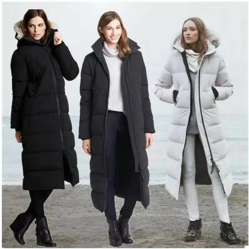 

Зимняя женская парка из натурального меха койота, Канадская Мистика CG, гусиная пуховая куртка, толстое водонепроницаемое уличное пальто Xlong