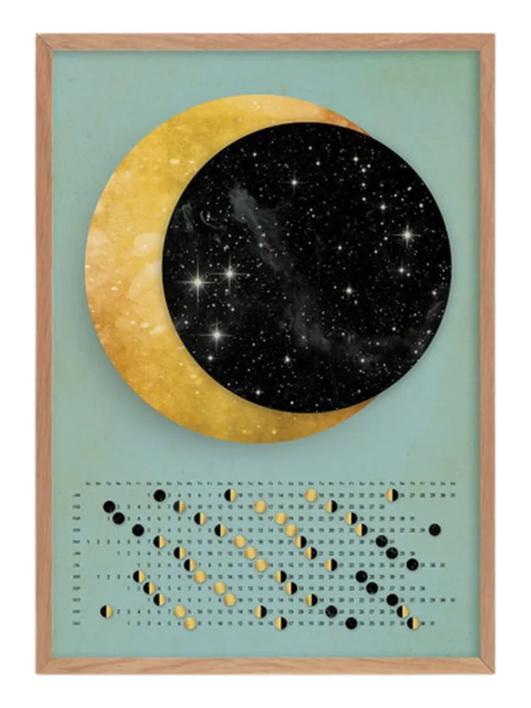 

2022 Wall Calendar Moon Phase Wall Framed Moon Phase Aerial Astronomy Room Decor Aesthetic Calendar For Wall Home Decor
