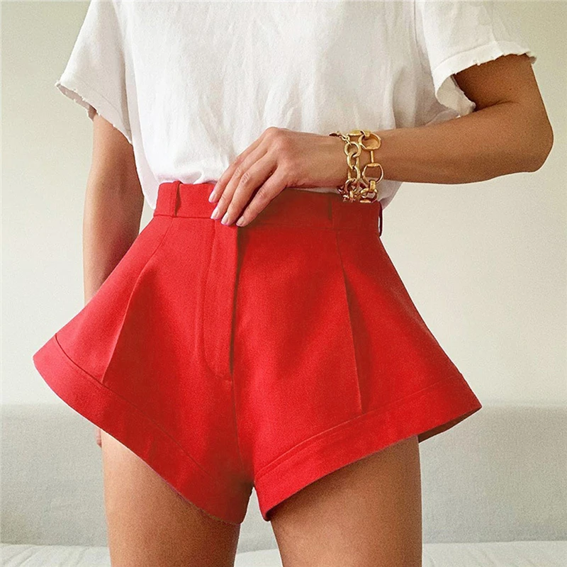 

Women Shorts All-match Wide Leg Short Sexy Leather Shorts Autumn Winter New Ladies Wide Leg Shorts Sexy High Waist Street Short